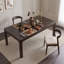 Table de salle à manger rectangulaire en bois de 152 cm (60 po) avec coins arrondis, pieds incurvés et pieds ajustables pour salle à manger-576469124