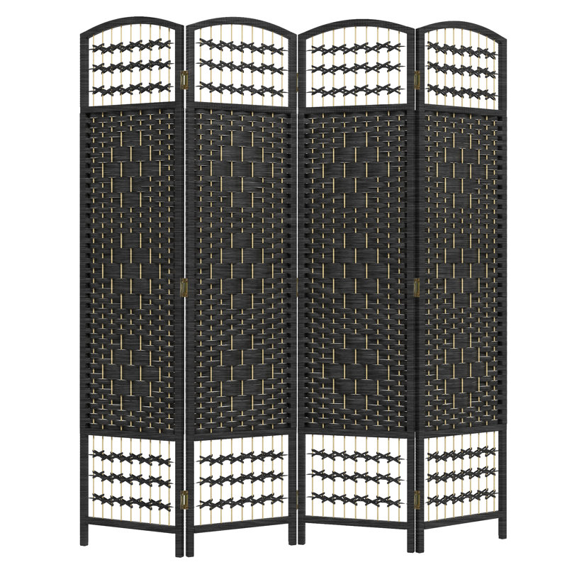 Cloison en bois massif Alaudin, 4, H 67 po x l 63 po x P 0,5 po, Noir
