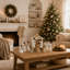 Crèche de Noël en résine de 12 pièces avec éclairage DEL intégré, idéale pour décorer une table.