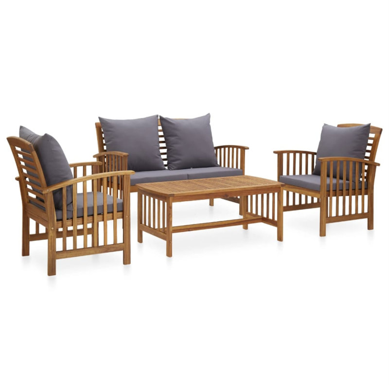 Costas 4 Piece Lounge Chair with Cushions, Gray