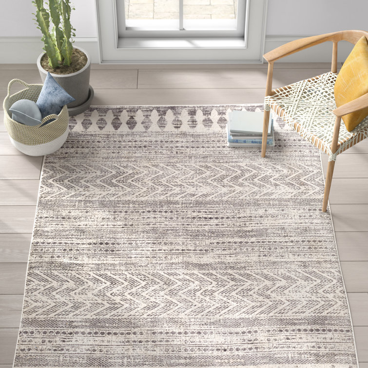 Shyann Machine Woven Oriental Gray Area Rug