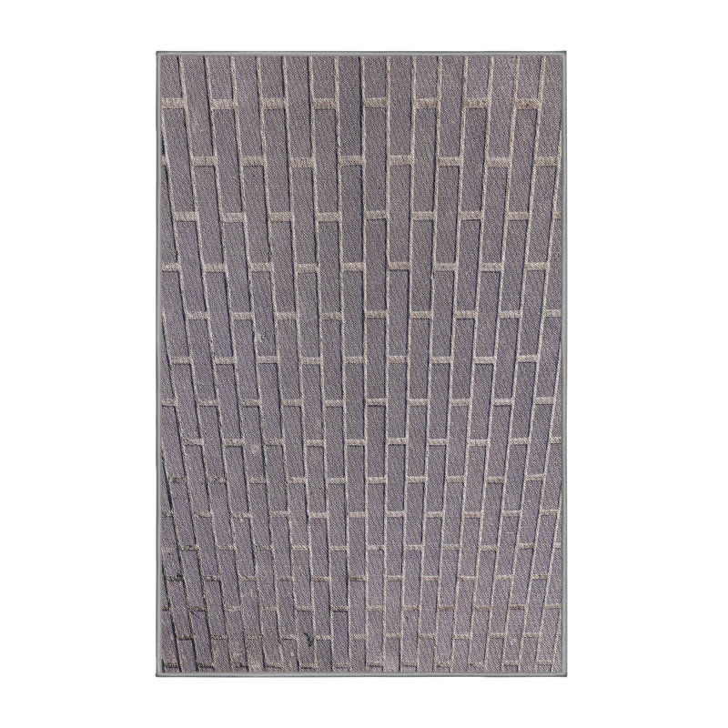 Tapis gris tissé à la machine, Rectangle 2 pi x 3 pi