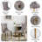 Dining Table Set, 45" Round Marble Dining Table with Velvet Dining Chairs, Circle Kitchen Table Set with Base, Dining Room Table and Chairs Set-944258881-944707444-944707446