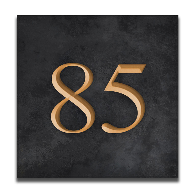 Velia 17.78cm H Stone House Number, Gold, 85
