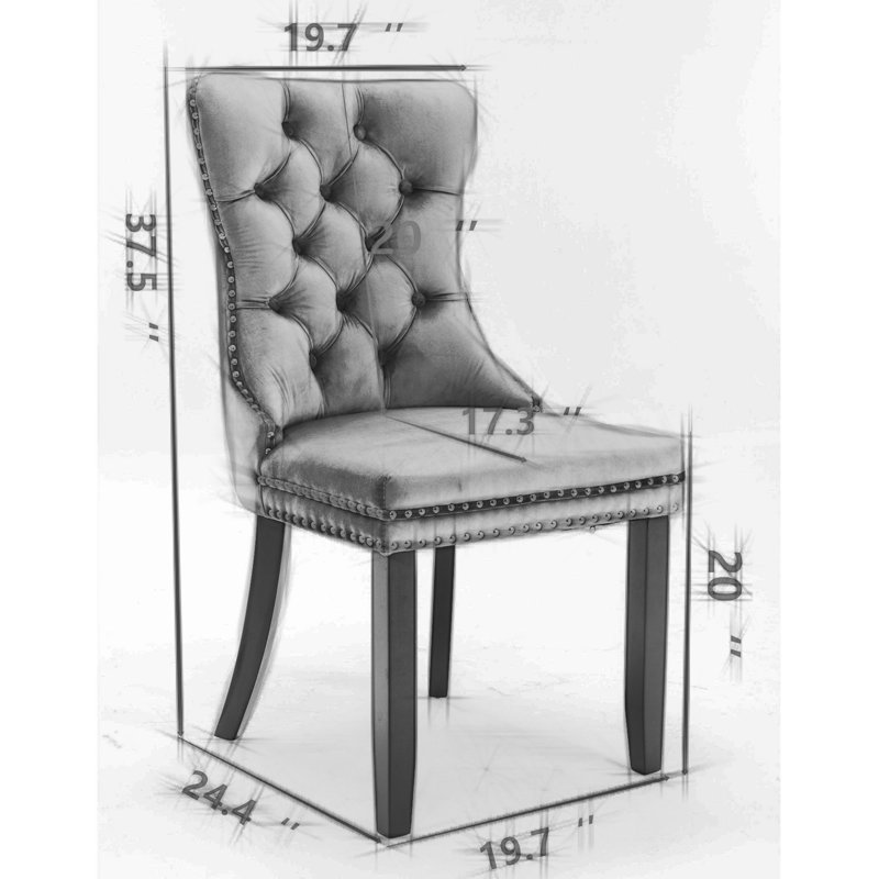 Chaise d'appoint capitonnée à dossier solide, Noir, Noir/bourgogne