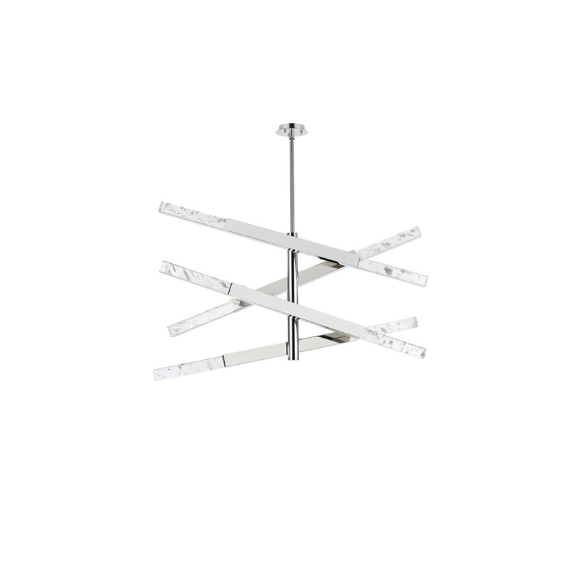 Luminaire suspendu 4 barres Axil, Chrome chrome