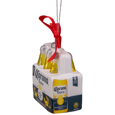 3.25" Corona Six Pack Glass Christmas Ornament