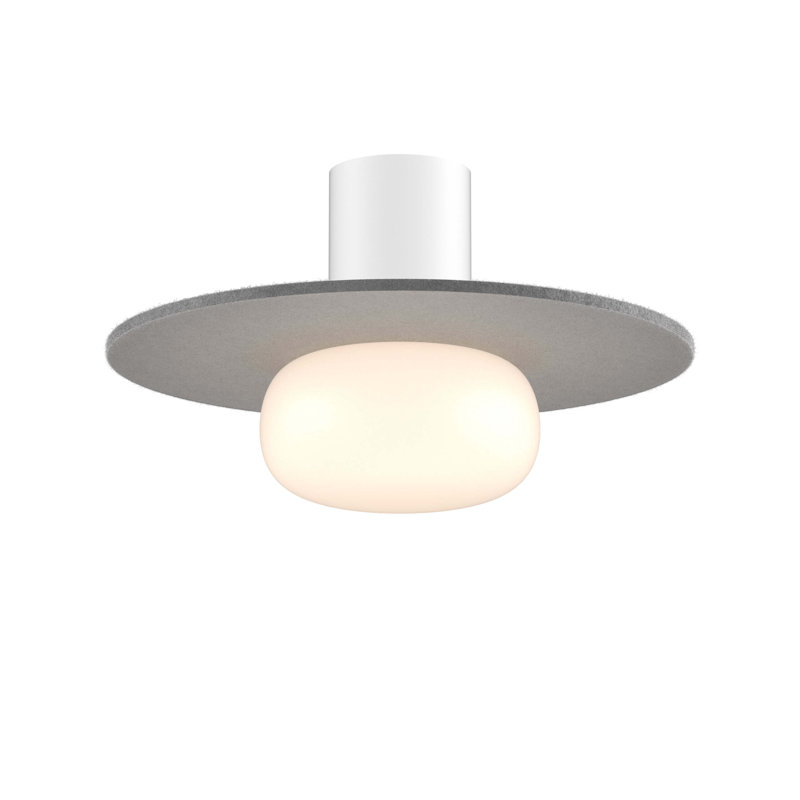 Pillar 8 Inch Modular Flushmount, White/Medium Gray