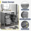 Meuble-lavabo moderne 30 po gris: lavabo supérieur et tiroirs de rangement-2141449450-2141449451