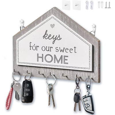 Lavertue Plastic Wall Organizer with Key Hooks