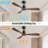 48 Inch Ceiling Fan Without Light, 3 Solid Wood Blades Outdoor Ceiling Fan 6-Speed Reversible DC Motor For Living Room