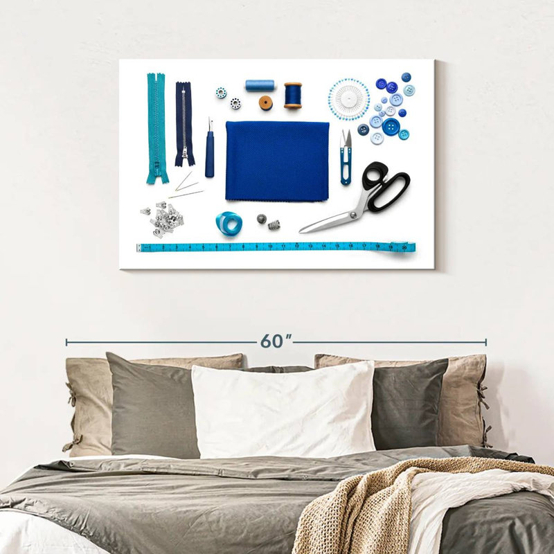 Senne Blue Sewing Kit, 30" H x 45" W