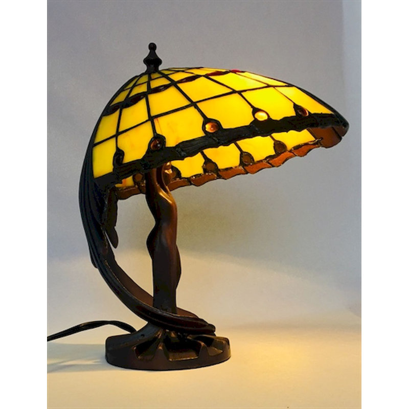 Gwendolen Glass Table Lamp, Yellow