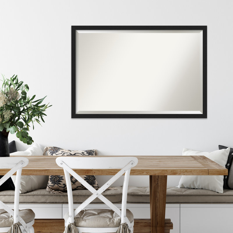 Hoyer Flat Wall Mirror, Black, 26" x 38"