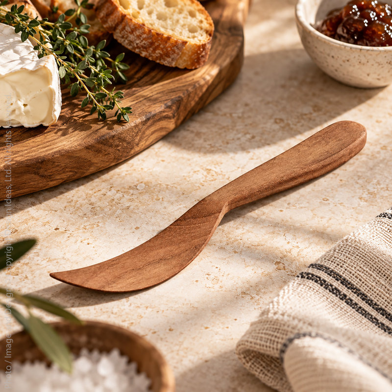 Wood Stainless Steel Butter Knife Flatware