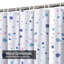 Rideau de douche à motif abstrait blanc vif avec 12 crochets-129040106