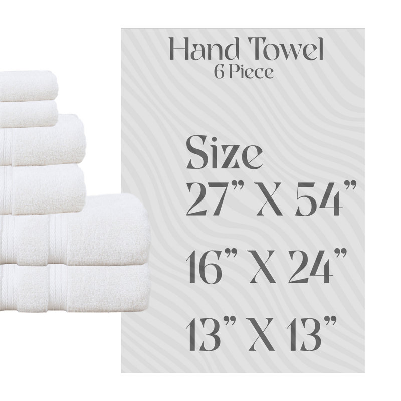 Elegance Essentials 550GSM 100% Cotton Zero Twist Bath Towel Set(2 Bath, 2 Hand Towel & 2 Washcloth), Ivory