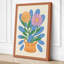 Florals in Woven Basket Mid-Century - Wrapped Canvas-1824991826-1824991827