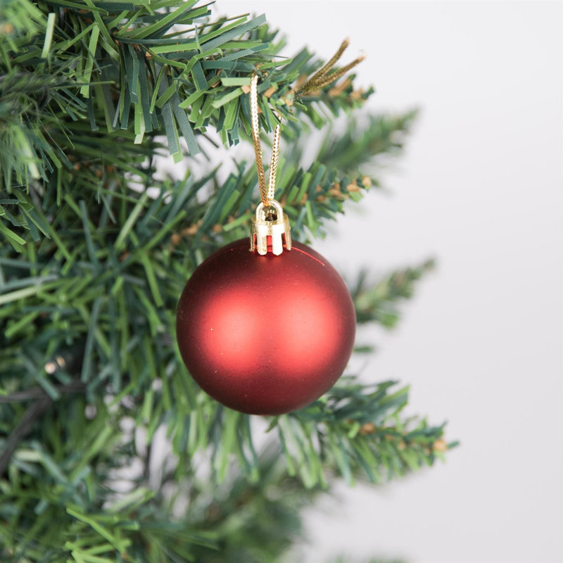 5cm Polyvinyl Chloride (PVC) Ball Ornament, Dark Red