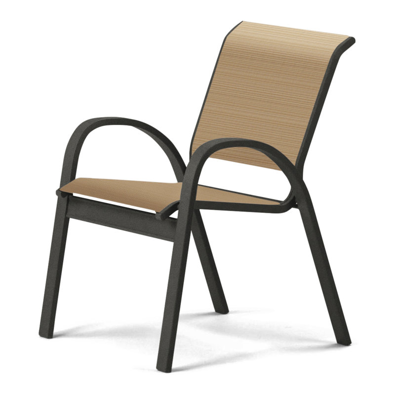 Chaise de patio empilable Hiraku, Noyer, Graphite texturé