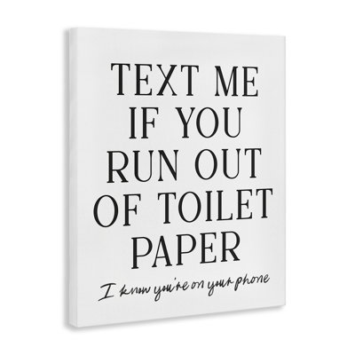 «Funny Bathroom Texting Canvas», design par Lettré et doublé