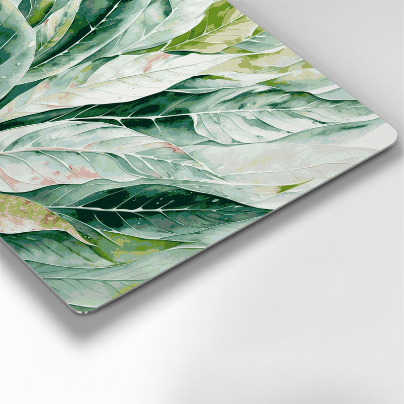 Art mural en métal Botanical Aglaonema, H 240 po x l 288 po x P 0,05 po