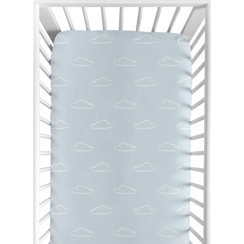 Drap-housse pour lit de bébé rouge et bleu