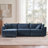 113'' Upholstered L-Shape Sectional Cloud Couch With Storage Ottoman-1307715040