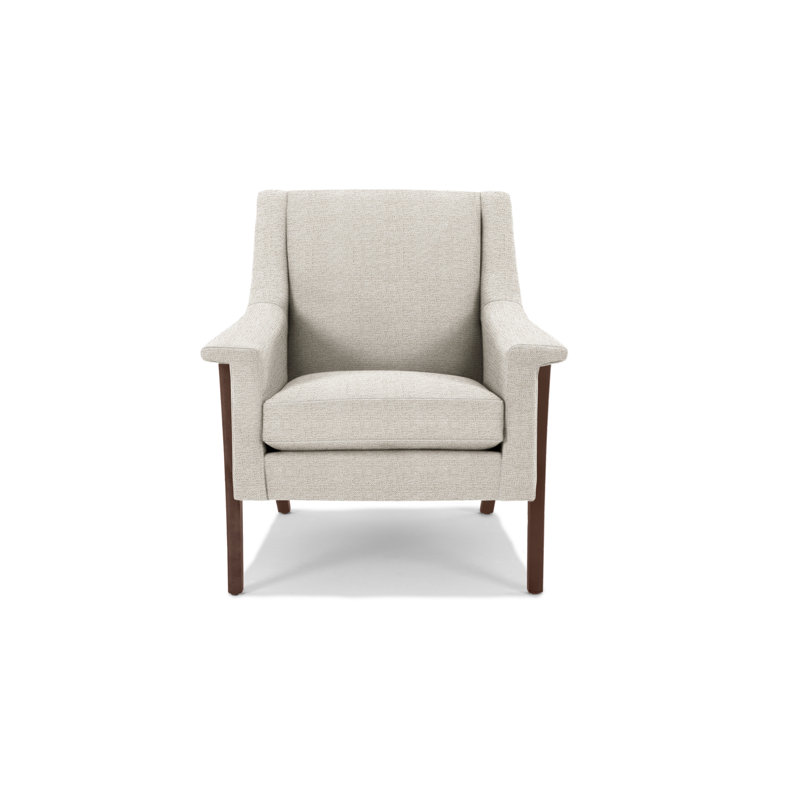 Fauteuil Arlo, Noyers, Polyester héron blanc