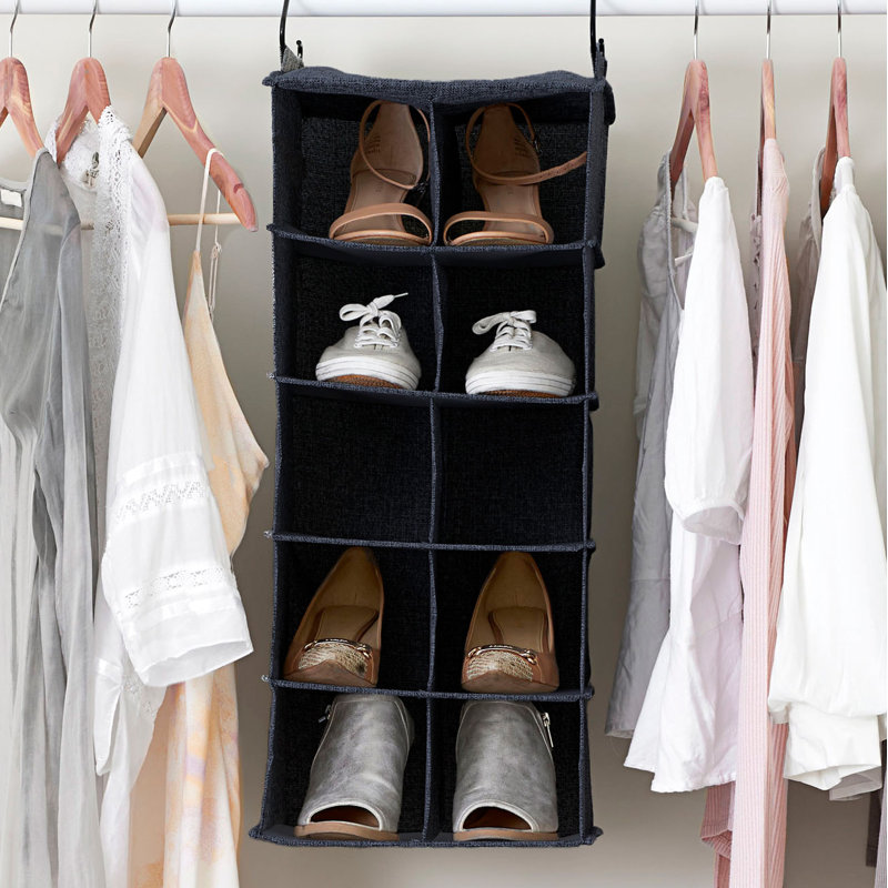 Meldoh 10 Pair Hanging Shoe Organizer, Denim