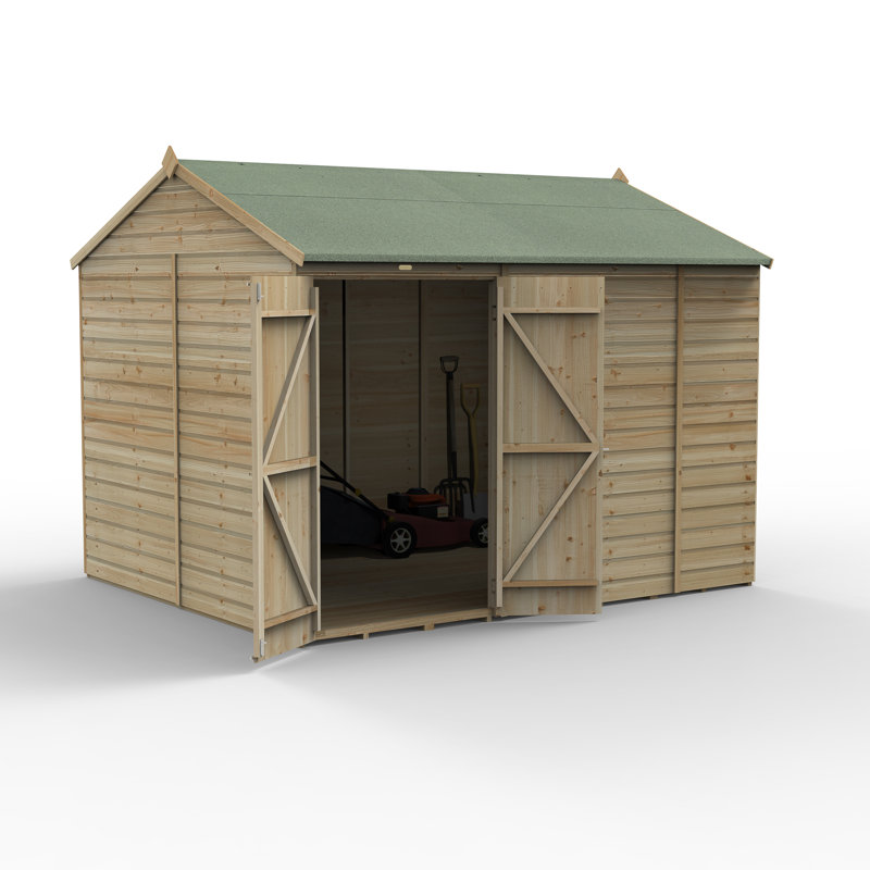 Becwood 7 ft. 8 in. W x 9 ft. 10 in. D Solid Wood Apex Garden Shed