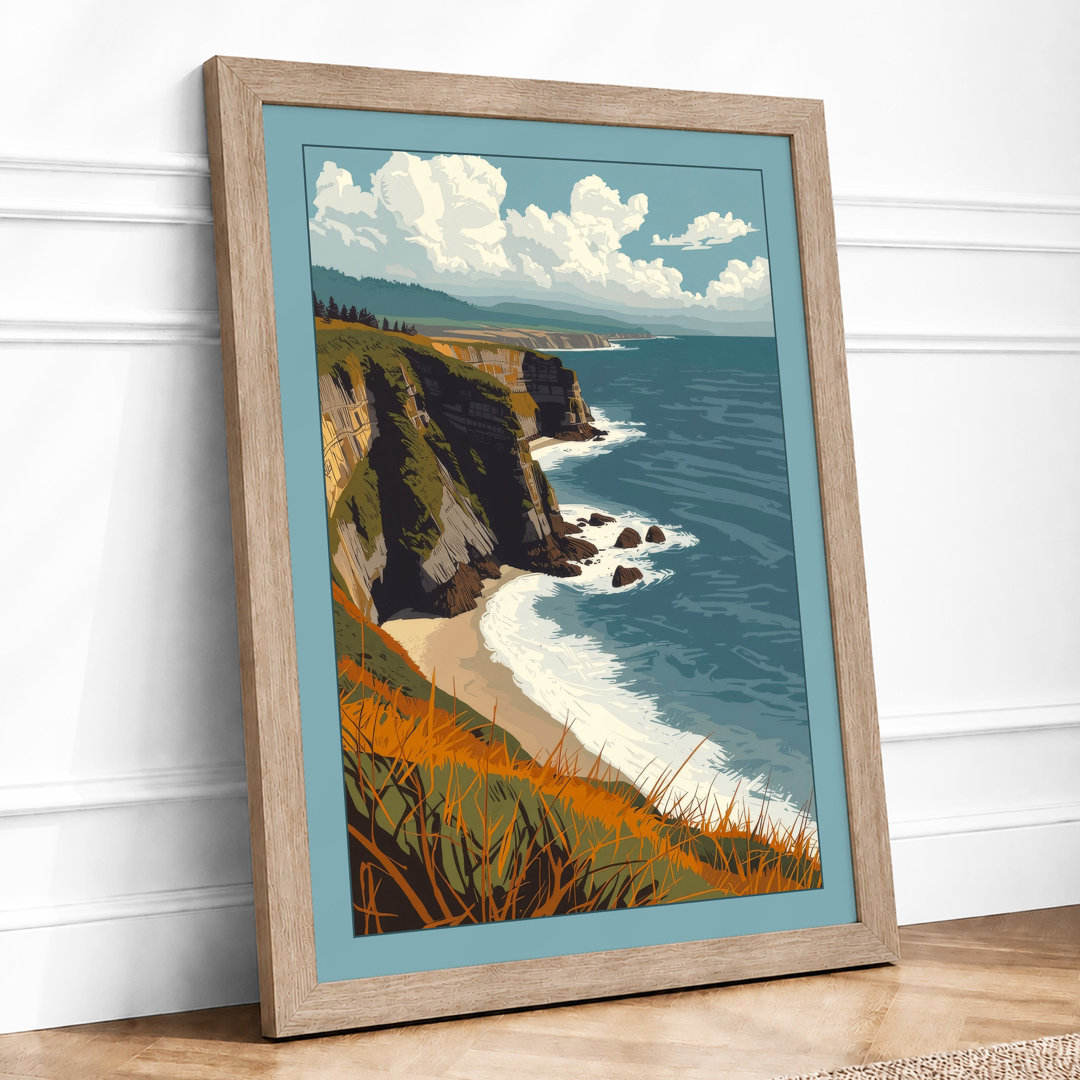 Cliffside Seascape Coastal - Framed Print