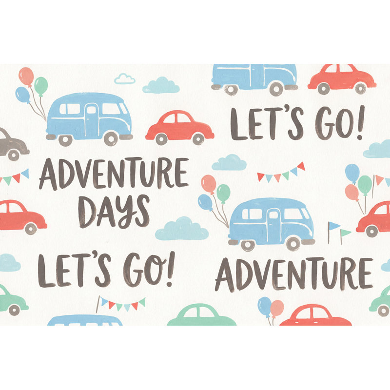 Papier peint blanc avec décor de voyage amovible pour enfants, 100 po x 96 po, Peler et coller
