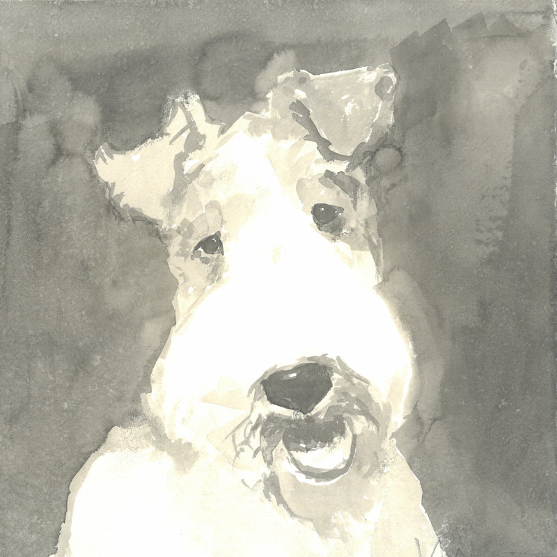 Sepia Modern Dog VI by A Very Modern Dog - Wrapped Canvas Painting, 122cm H x 122cm W