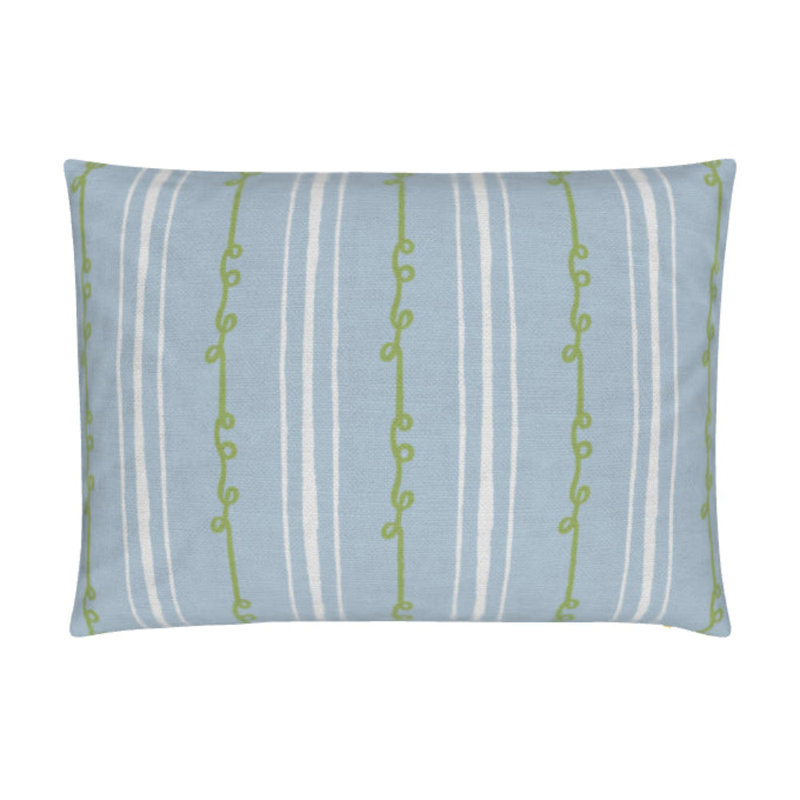 Sister Stripe Lumbar Pillow Cover & Insert, Blue/Green/White Striped