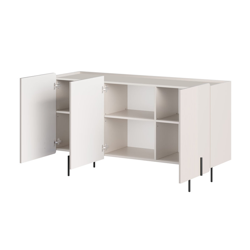 Overkamp 150cm Sideboard, Black/Beige