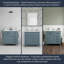 Meuble-lavabo moderne avec lavabo 36 po, armoire en bois massif gris-bleu avec tiroirs rabattables et porte à fermeture en douceur, capacité de 200 lb, meuble-lavabo autoportant-81163139-81163150