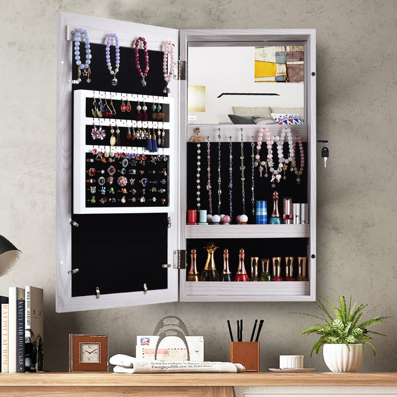 Wall Solid Wood Jewelry Armoire