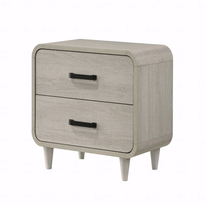 1Pc Contemporary White Finish Ample Drawer Space Two Drawers Nightstand  Storage Wooden Furniture Antique White Color