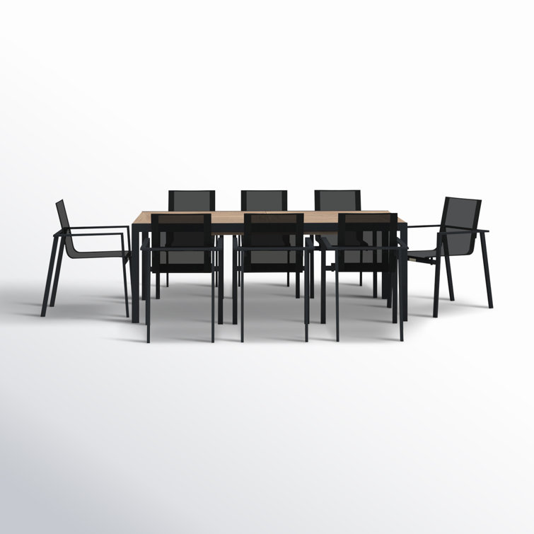 Evonne 134'' Rectangular 8 - Person Outdoor Dining Set