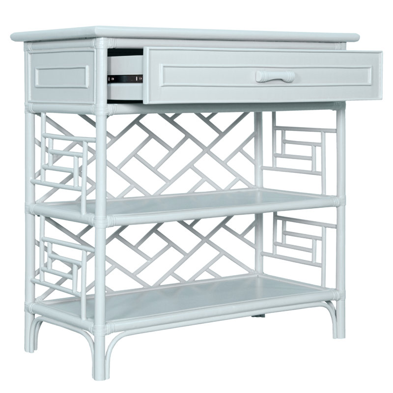 Chippendale End Table, Light Blue