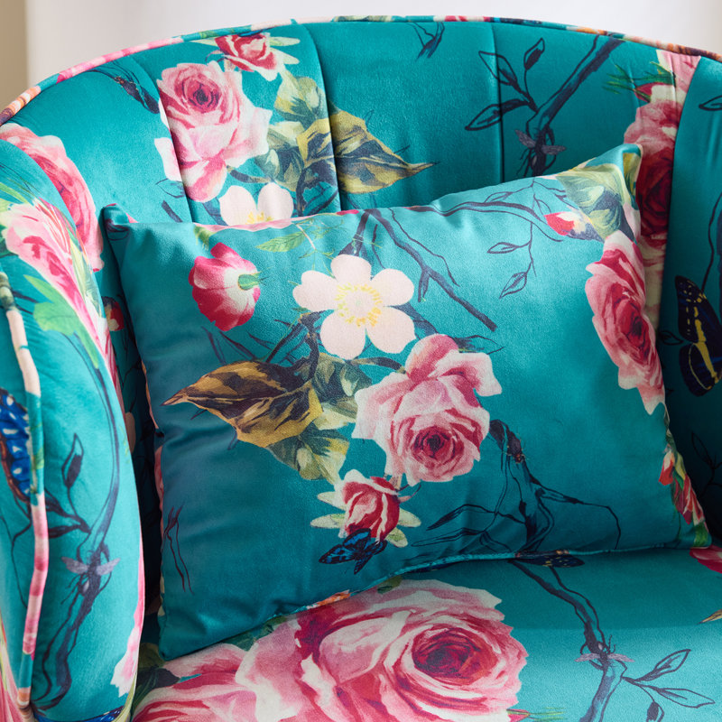 Fauteuil d'appoint en tonneau 2 pièces avec coussin lombaire
