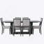 Ensemble de table de salle à manger extensible 7 pièces, table de cuisine avec rallonge amovible et 6 chaises de salle à manger rembourrées-246913228