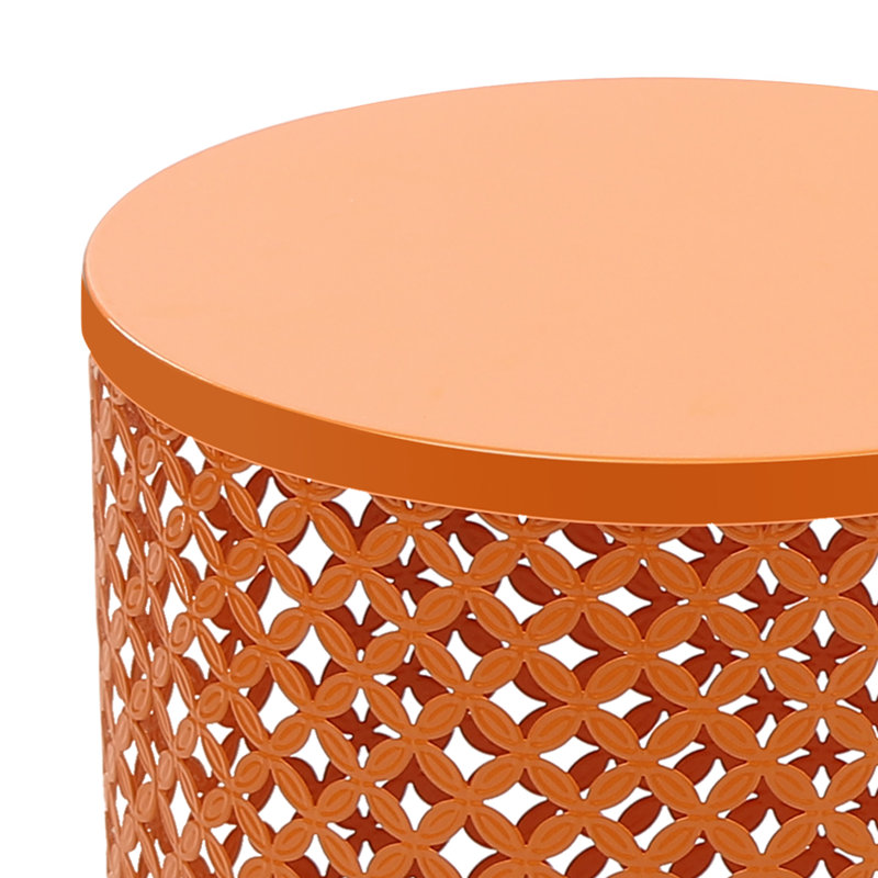 Table d'appoint en fer pour l'extérieur; Table d'appoint moderne, Orange