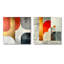Motif géométrique doré rouge et gris Pure Form I - art mural géométrique - toile d'art moderne 2 pièces-79694744-79694739-79694749
