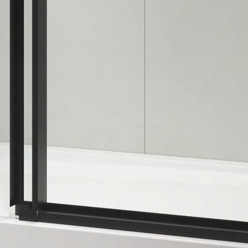 Porte de douche coulissante sans cadre avec verre transparent l 60 po x H 76 po