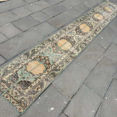 Authentic Handcrafted Turkish Runner Rug in Vibrant Colors for Hallway and Living Room Decor