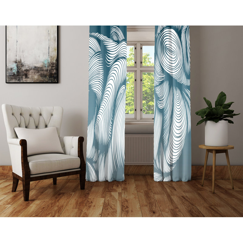 Paire de rideaux semi-transparents en polyester Annalies, L 20 po x L 52 po
