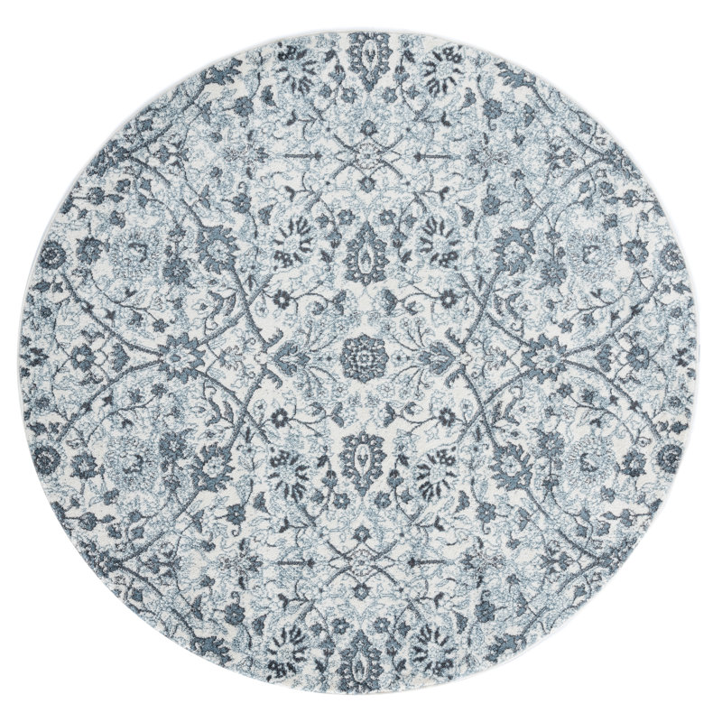 Tapis floral rond Honb Vintage Shabby-Chic, Rond 6 pi 7 po x 6 pi 7 po