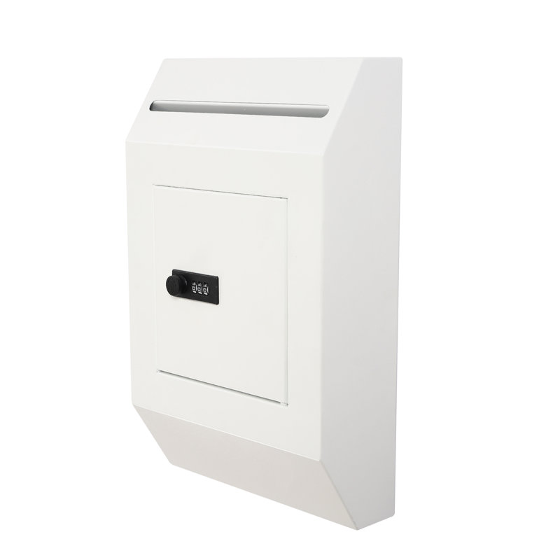 Boîte de dépôt murale verrouillable robuste, Blanc